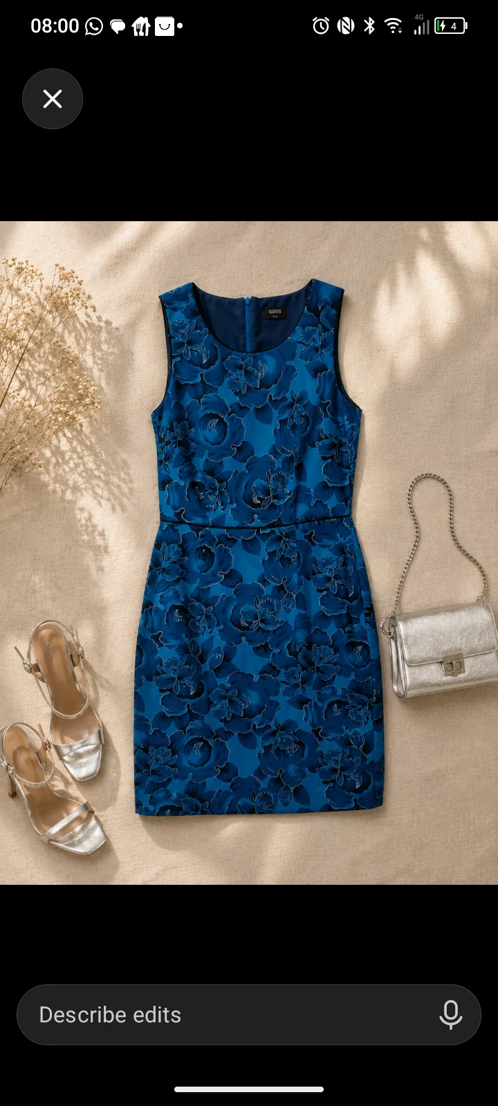 Stunning vintage-style Oasis blue floral dress, size 10 💙
