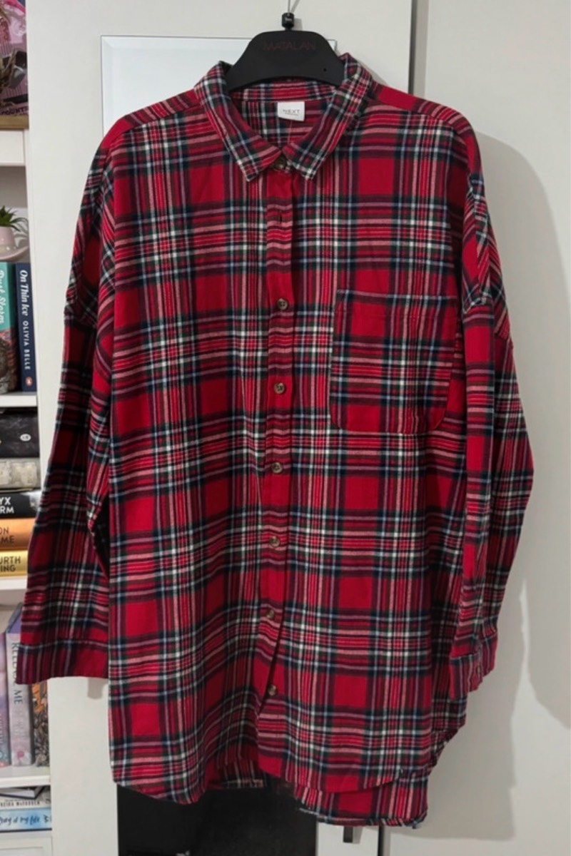 Girls red check shirt - Age 11 years