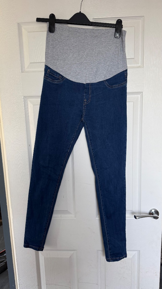 SHEIN Maternity Blue Skinny Jeans Over Bump Size S