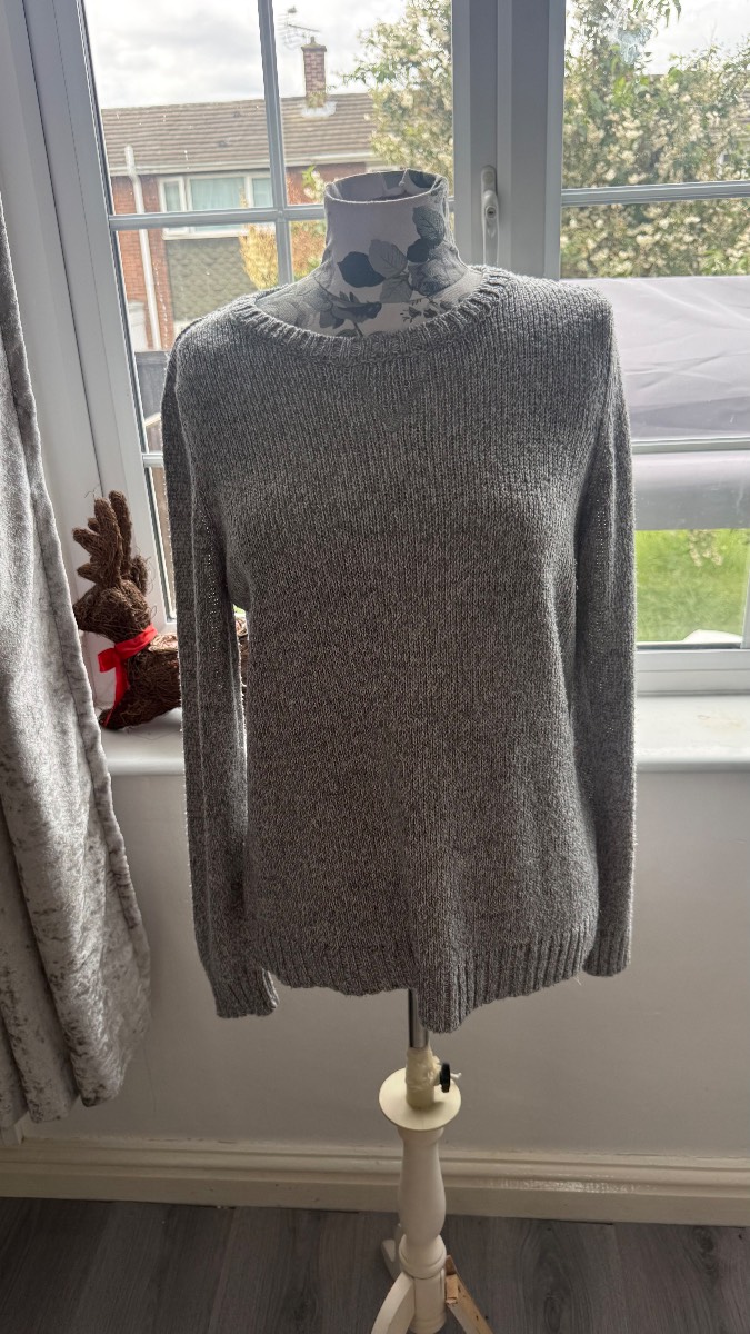 Next Grey Chunky Knit Jumper UK 14