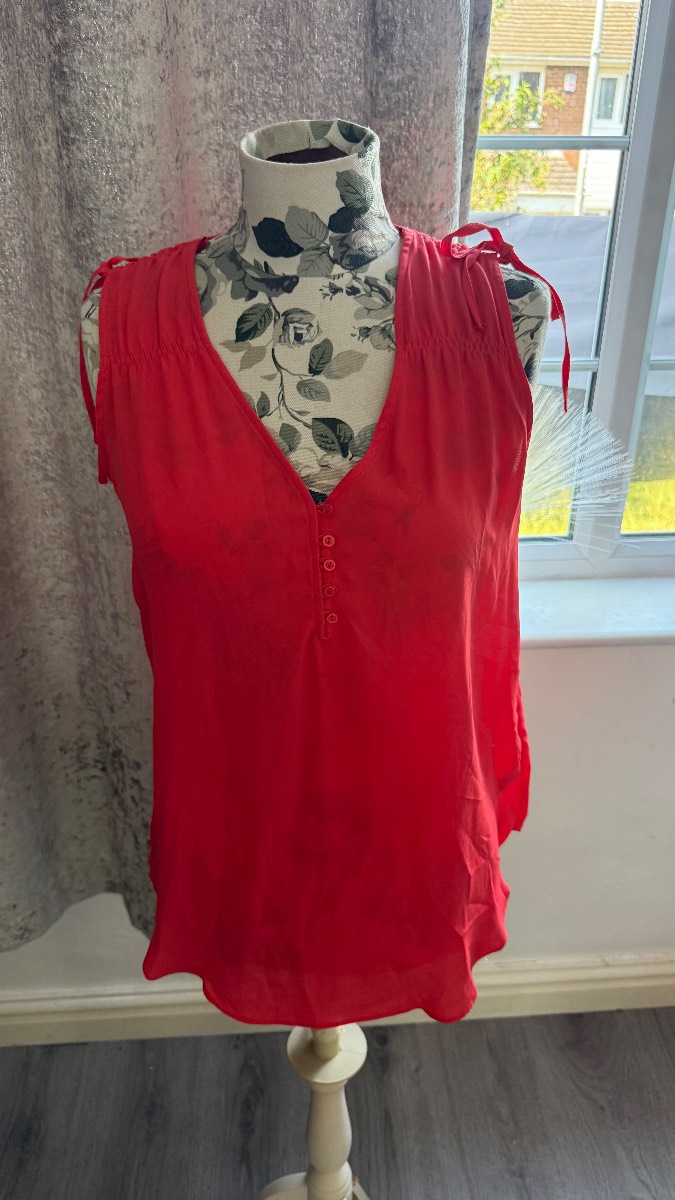 F&F Coral Tie Shoulder Sleeveless Blouse UK 14