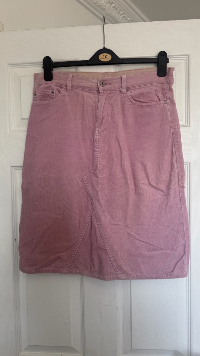 Pink Corduroy Midi Skirt Size S