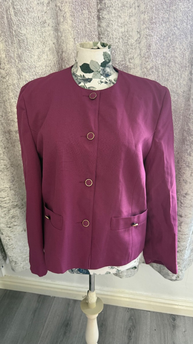 Vintage Purple Smart Blazer Jacket UK 16