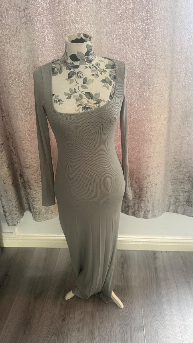 Urban Outfitters Grey Ribbed Maxi Dress Size S