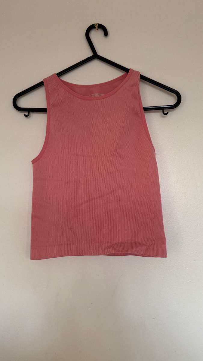 Primark Cares Pink Ribbed Tank Top XS Sleeveless Stretch Vest Casual Summer