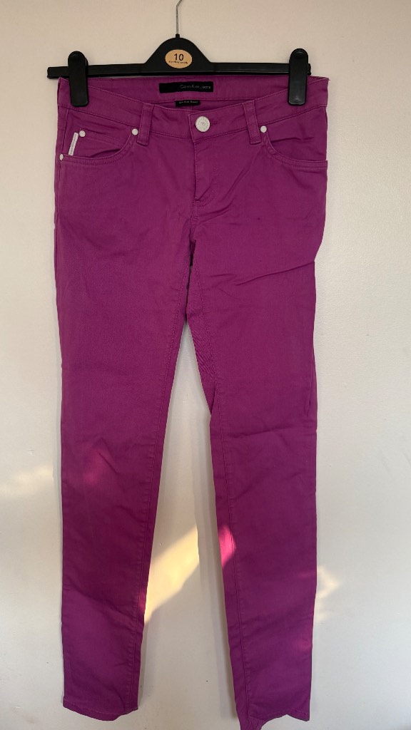 Calvin Klein Jeans Low Rise Skinny Pink Jeans W28 UK 10 Stretch Designer Denim