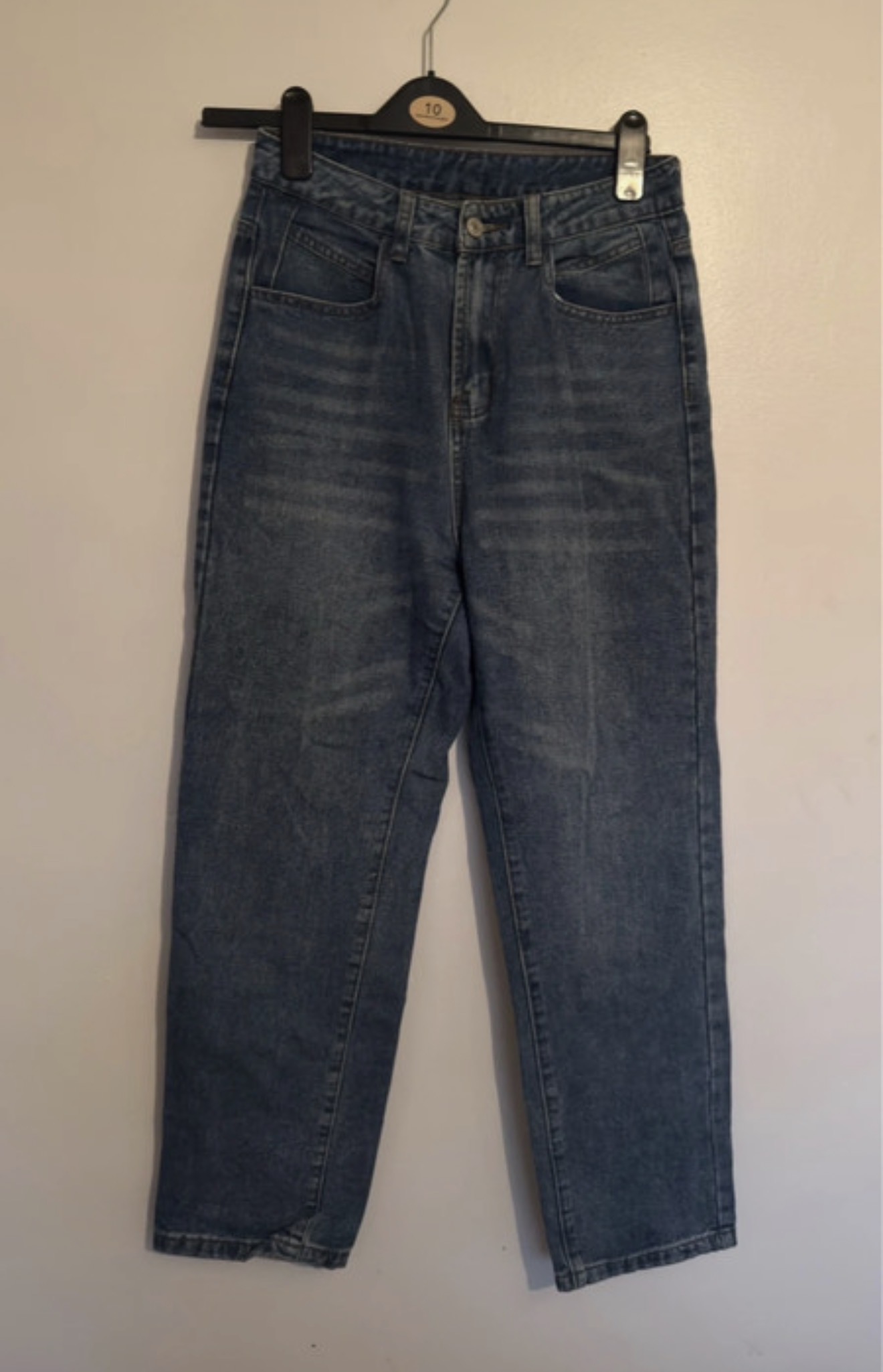 SHEIN Women’s Blue Straight Leg Jeans Size S High Waist Denim Everyday Jeans