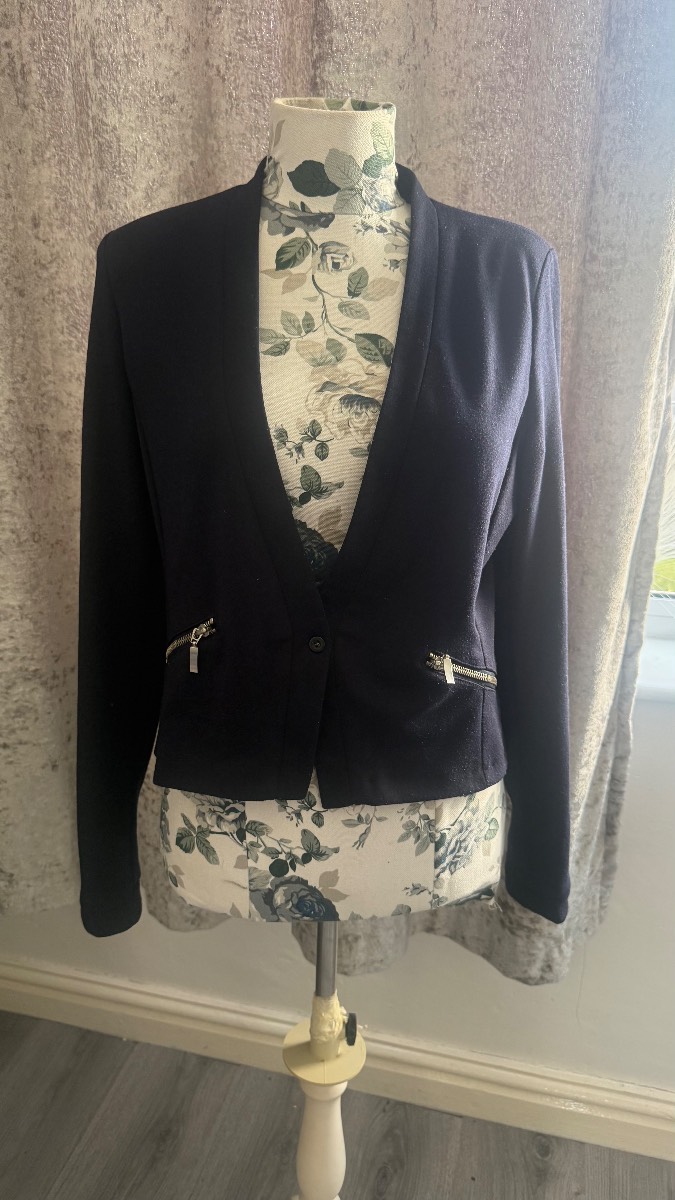 Dorothy Perkins Navy Cropped Blazer UK 14