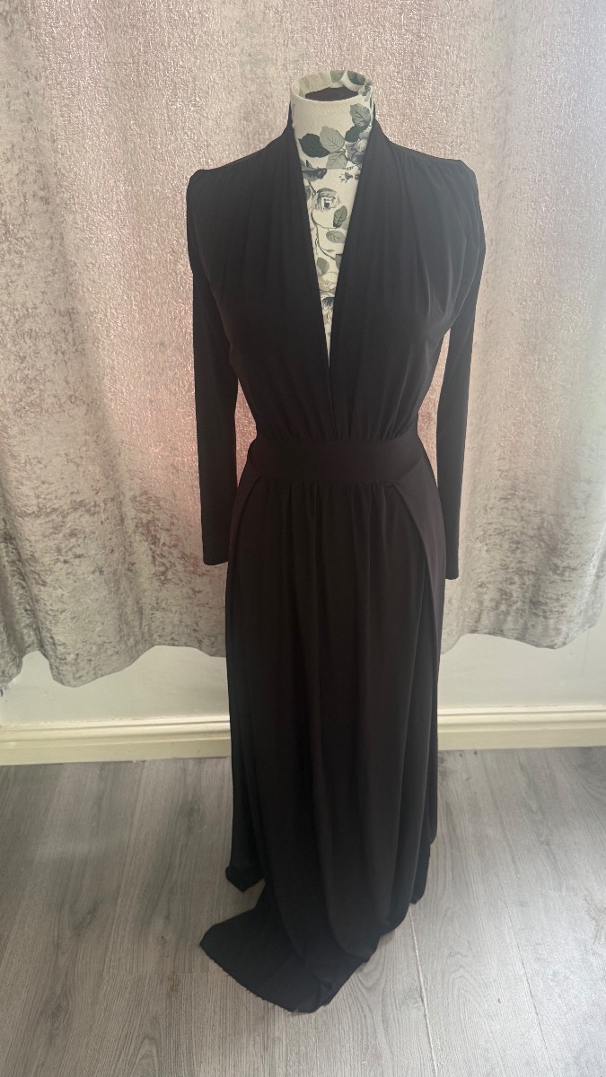 Fashion Nova Black Plunge Maxi Dress UK 10