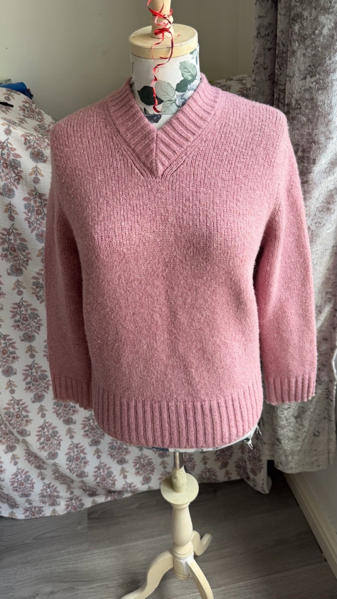Primark Pink V Neck Knit Jumper Size S