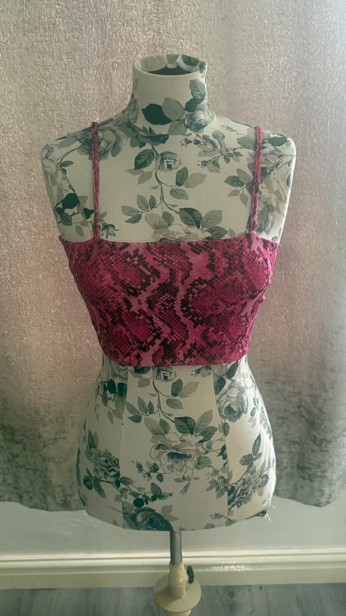 Parisian Pink Snake Print Crop Top Size 8