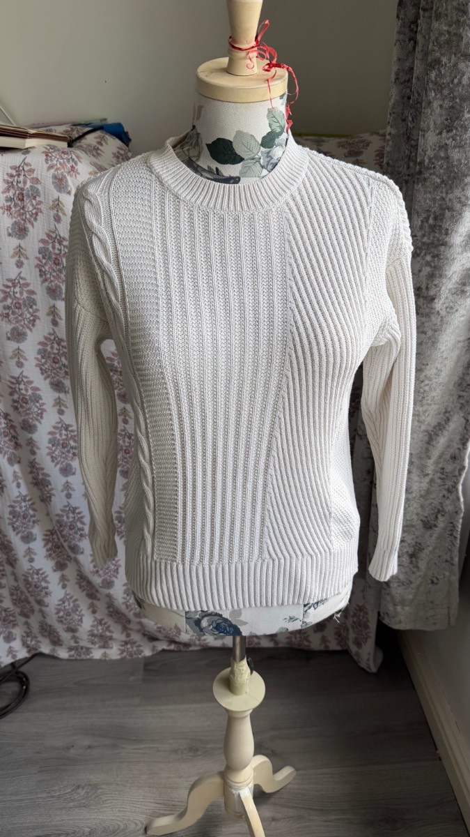 M&S Collection Ivory Cable Knit Jumper Size S