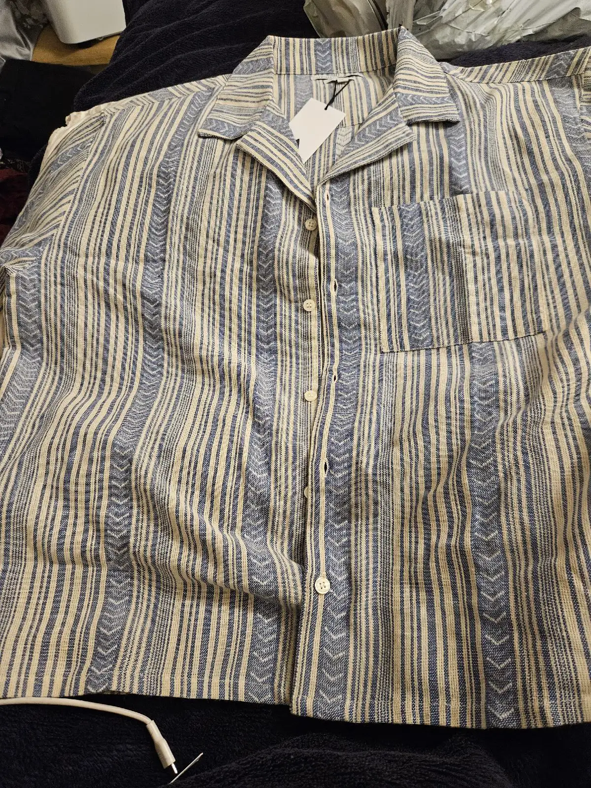 new look mens striped top size xl