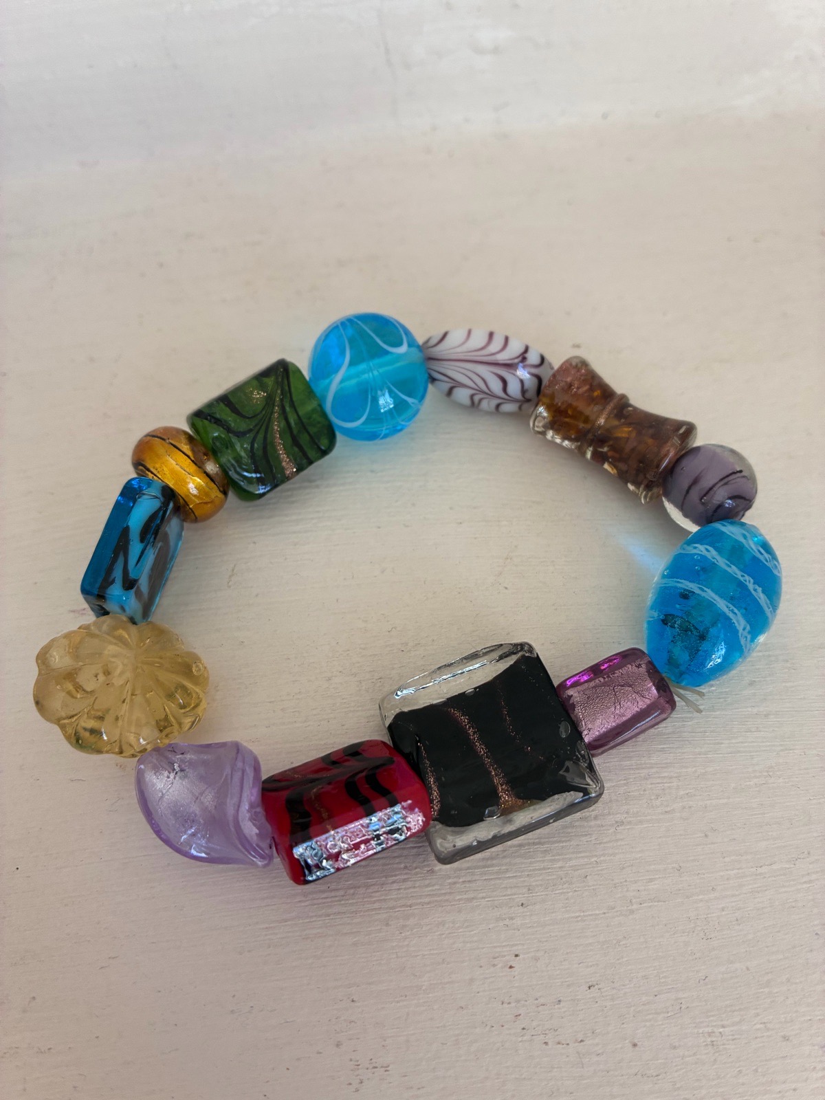 Glass bead bracelet cute kitsch quirky