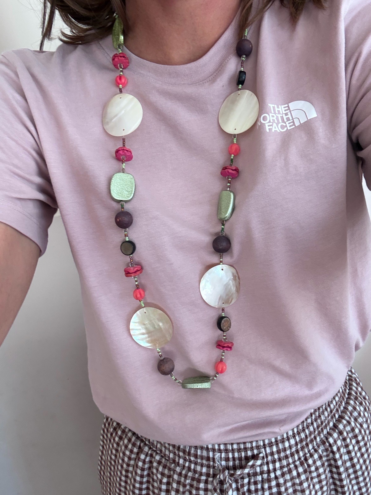 Long shell beaded necklace y2k style retro