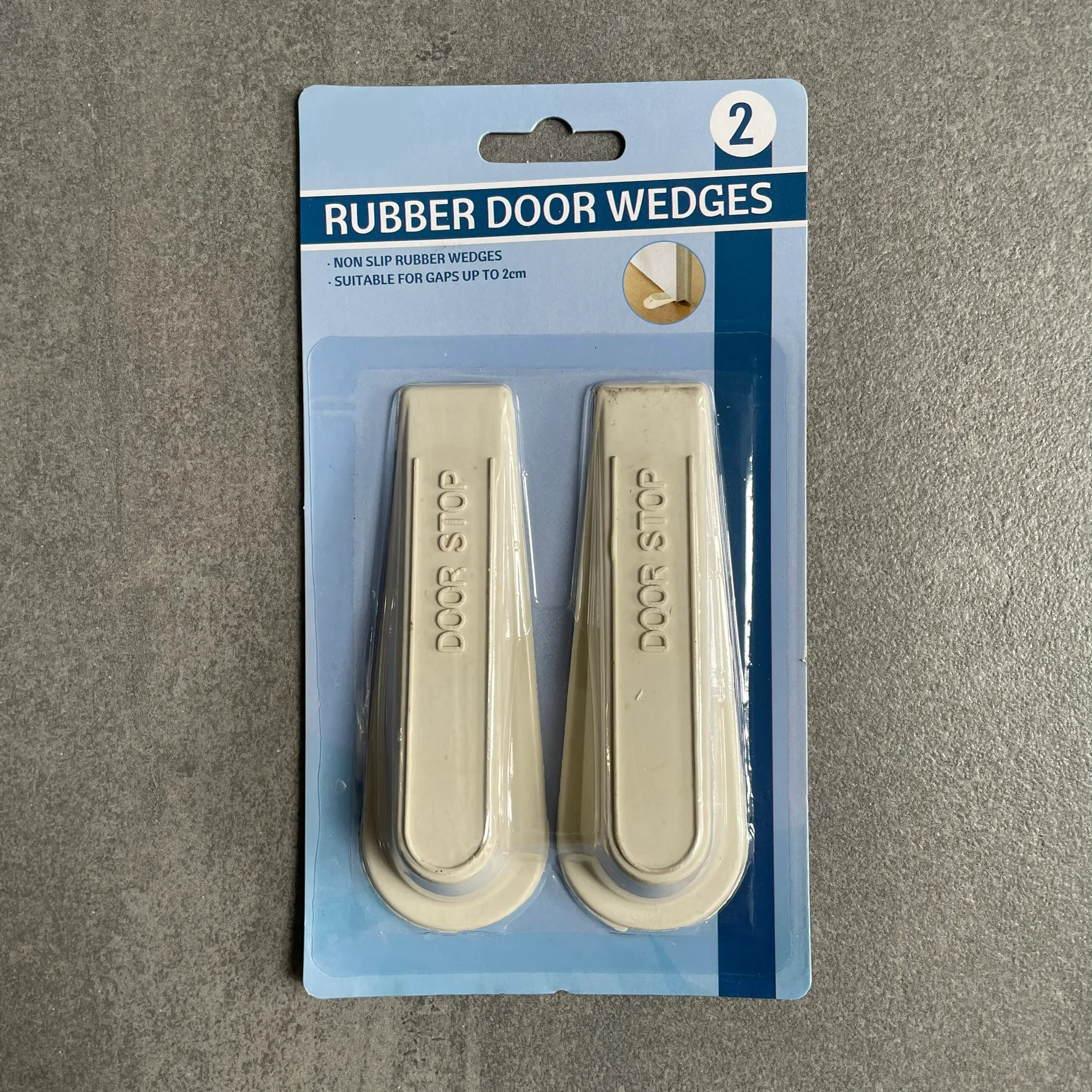 2 Cream Rubber Door Wedges Door Foot Holders Stop Stoppers