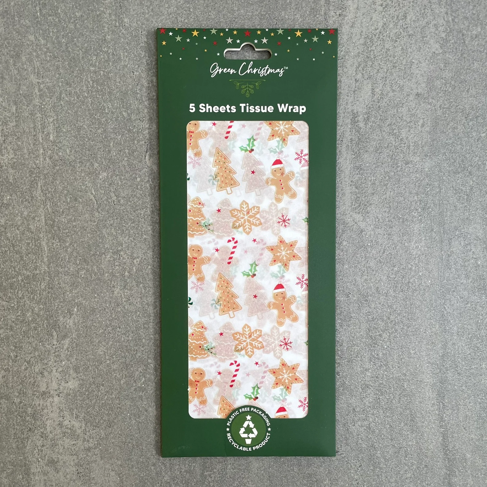 Gingerbread & Candy Christmas Tissue Paper (5 Sheets) for Wrapping Presents and Gifts etc