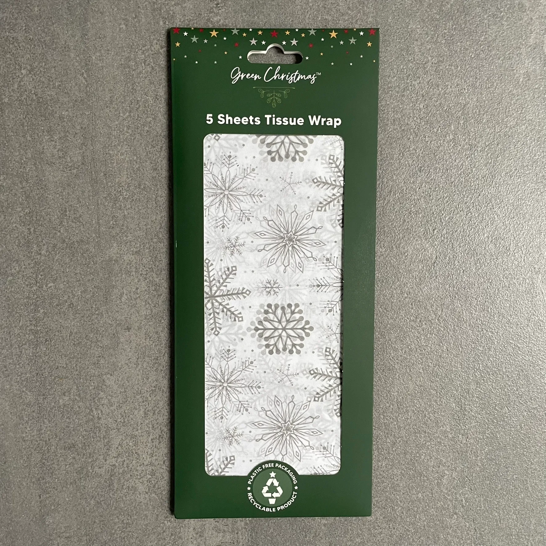 Silver Snowflake Tissue Paper (5 Sheets) for Wrapping Presents and Gifts etc