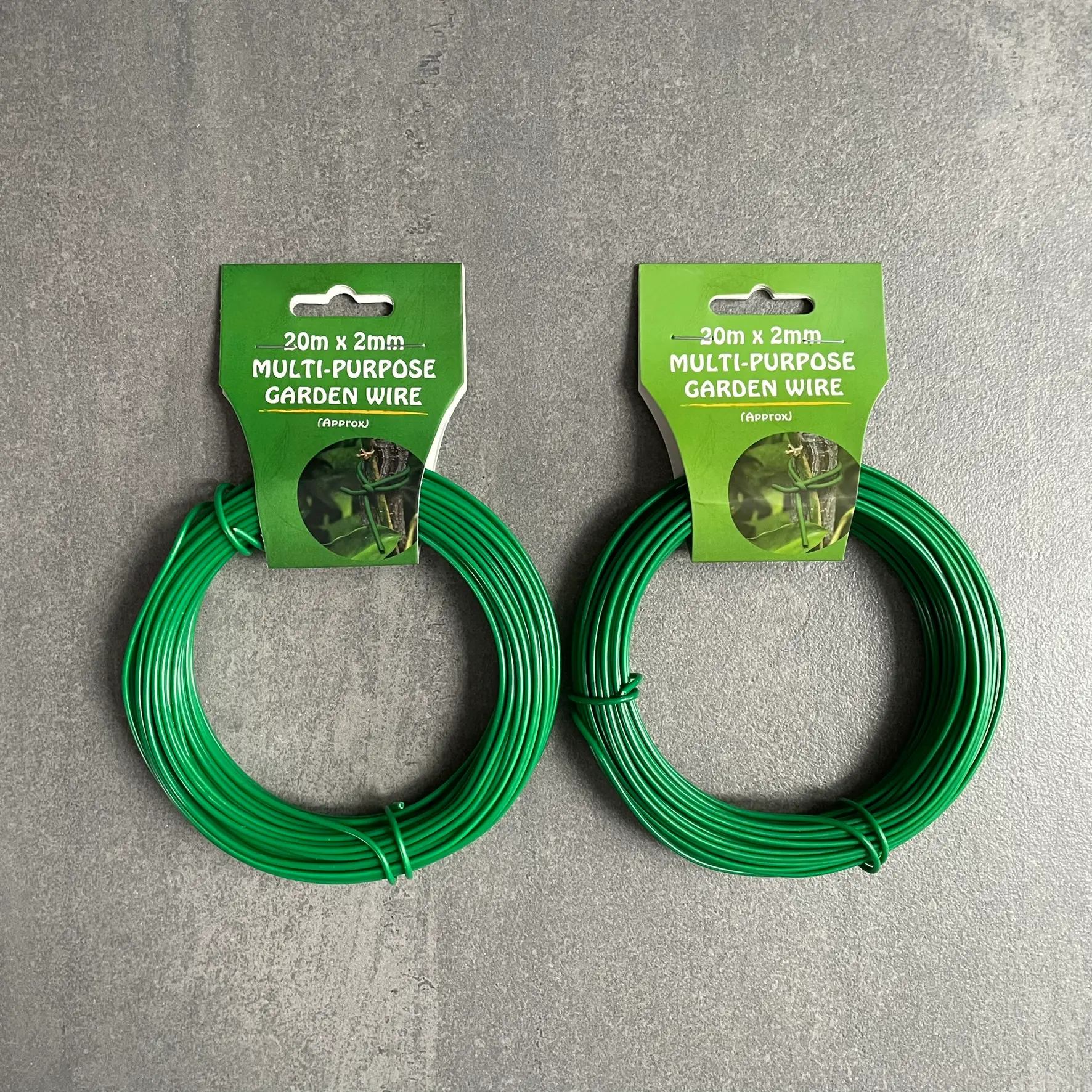 2 packs of green garden wire 2mm thick 20m x 2 = 40m total