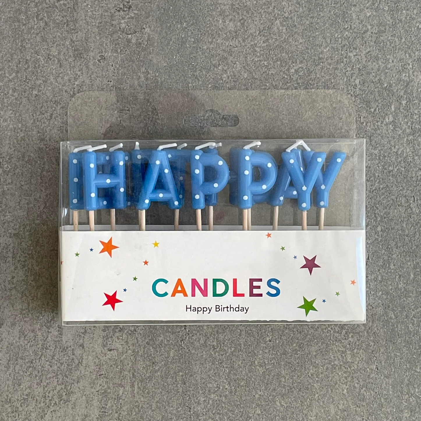 HAPPY BIRTHDAY Blue Party Candles Cake Topper