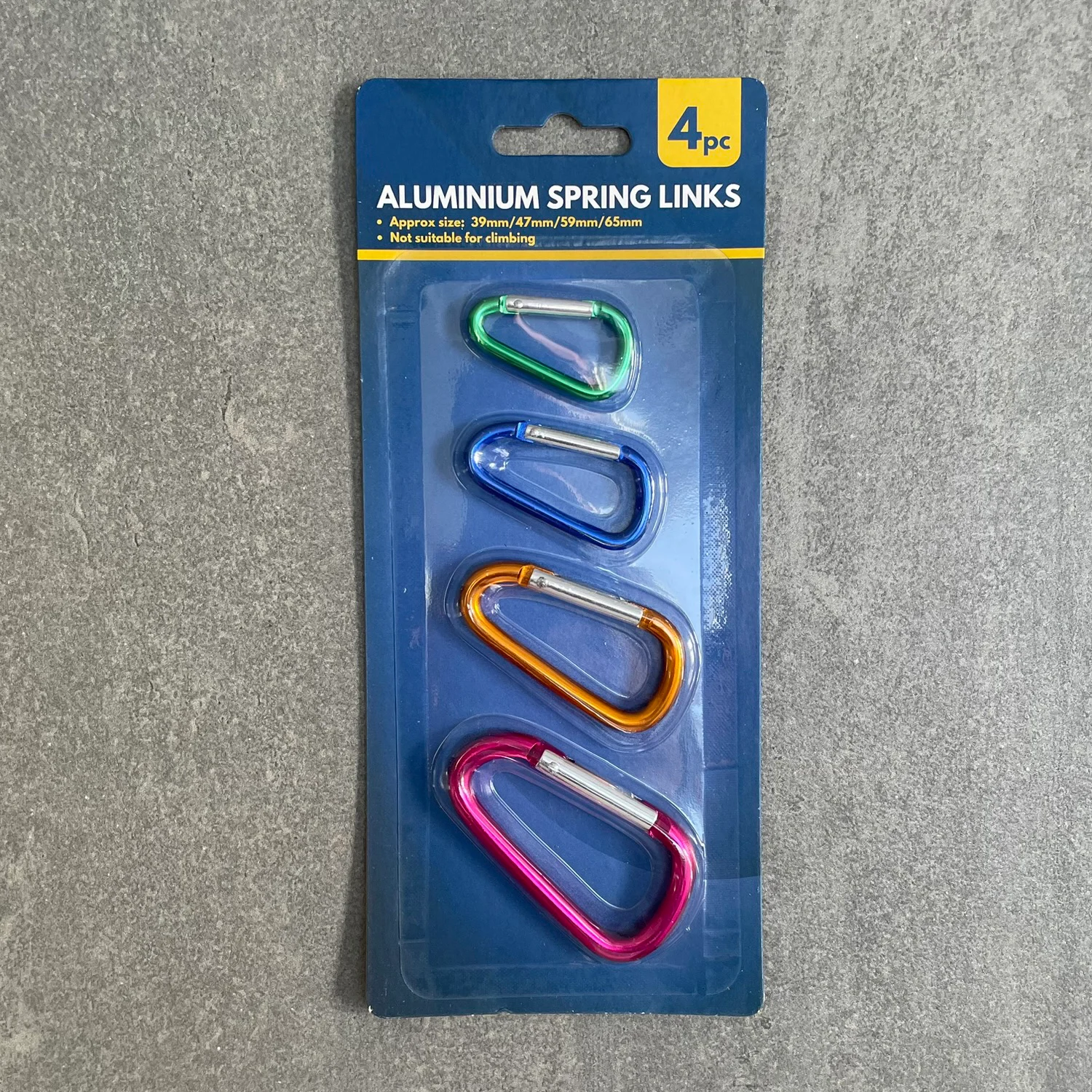 Assorted Spring Clips 4 Clip New in Pack Mixed Colours and Sizes Hook Hooks