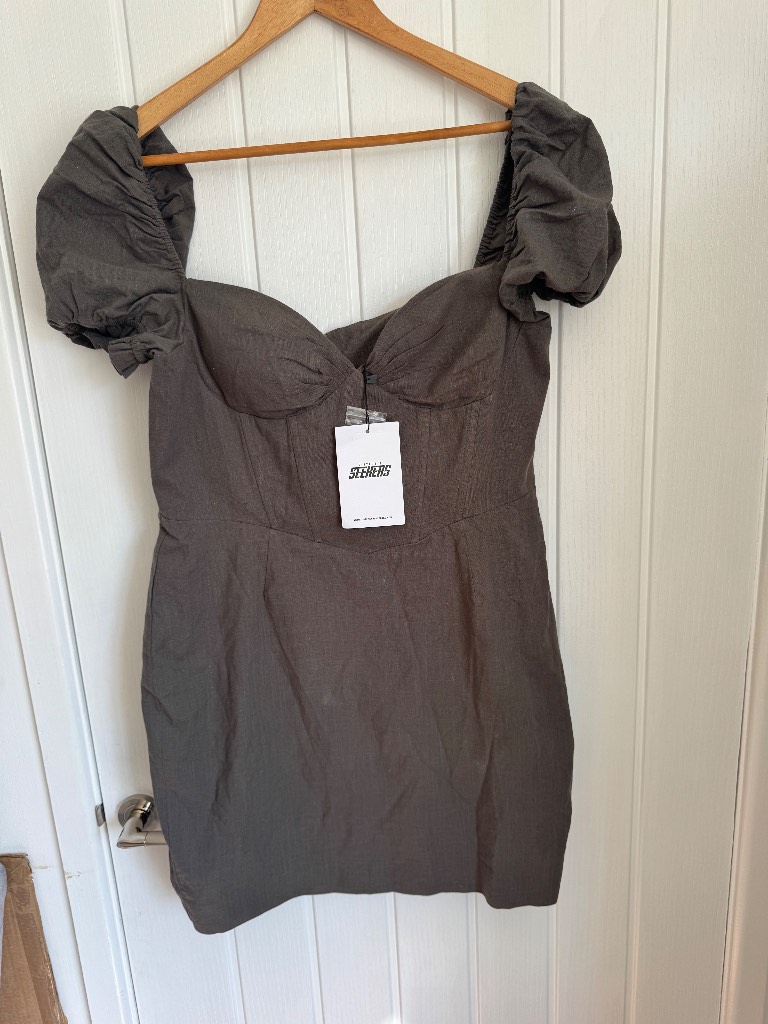 Sisters & Seekers Puff Sleeve Mini Dress UK 16 NWT