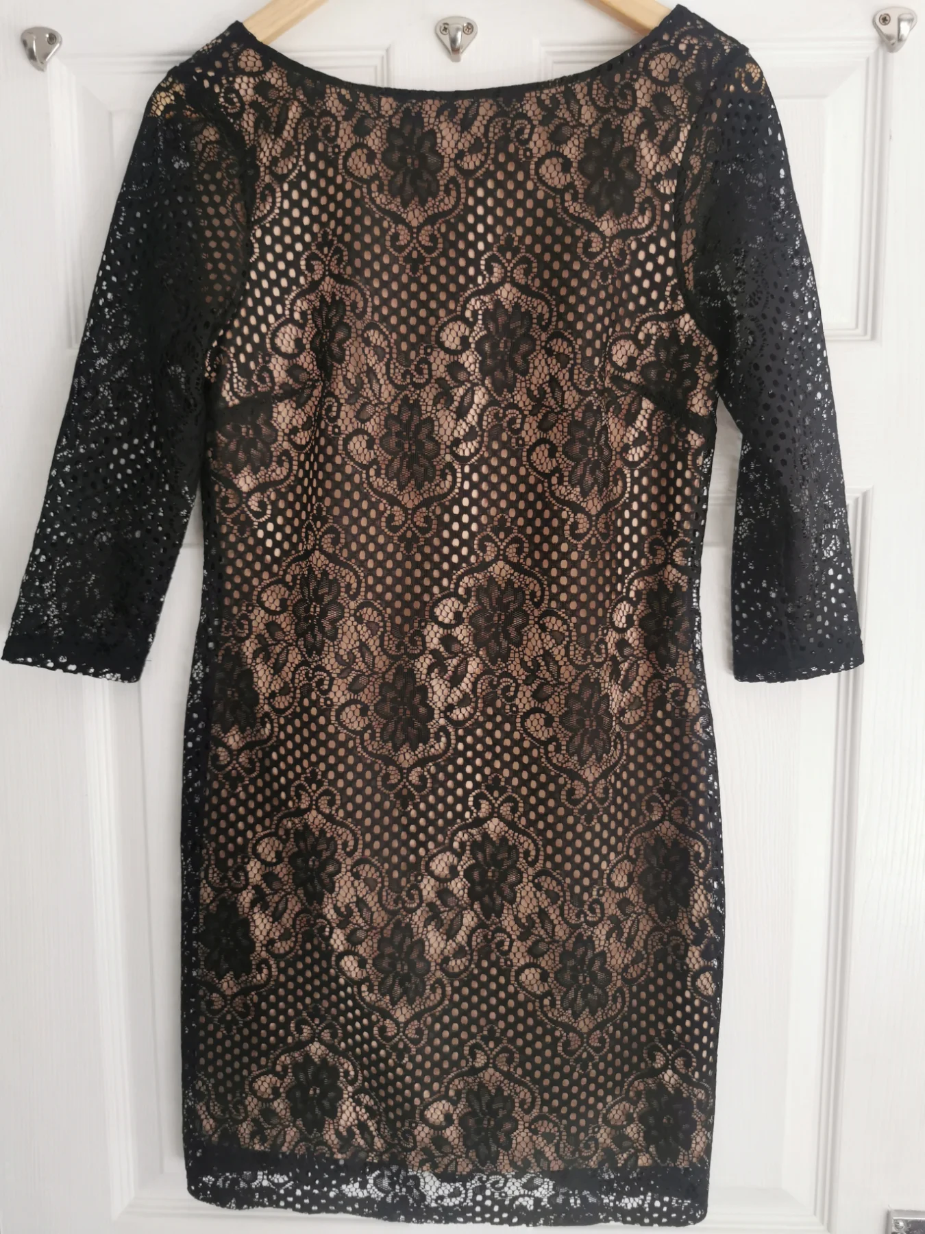 Topshop black lace dress size 12