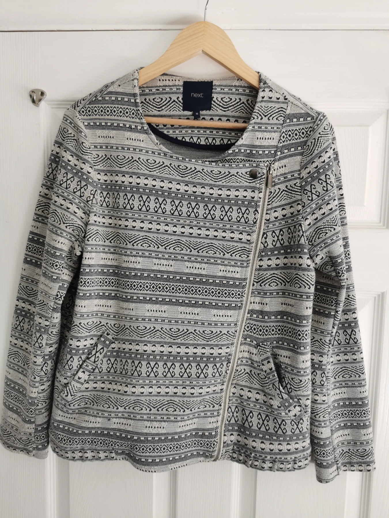 Next grey knitted style jacket size 16