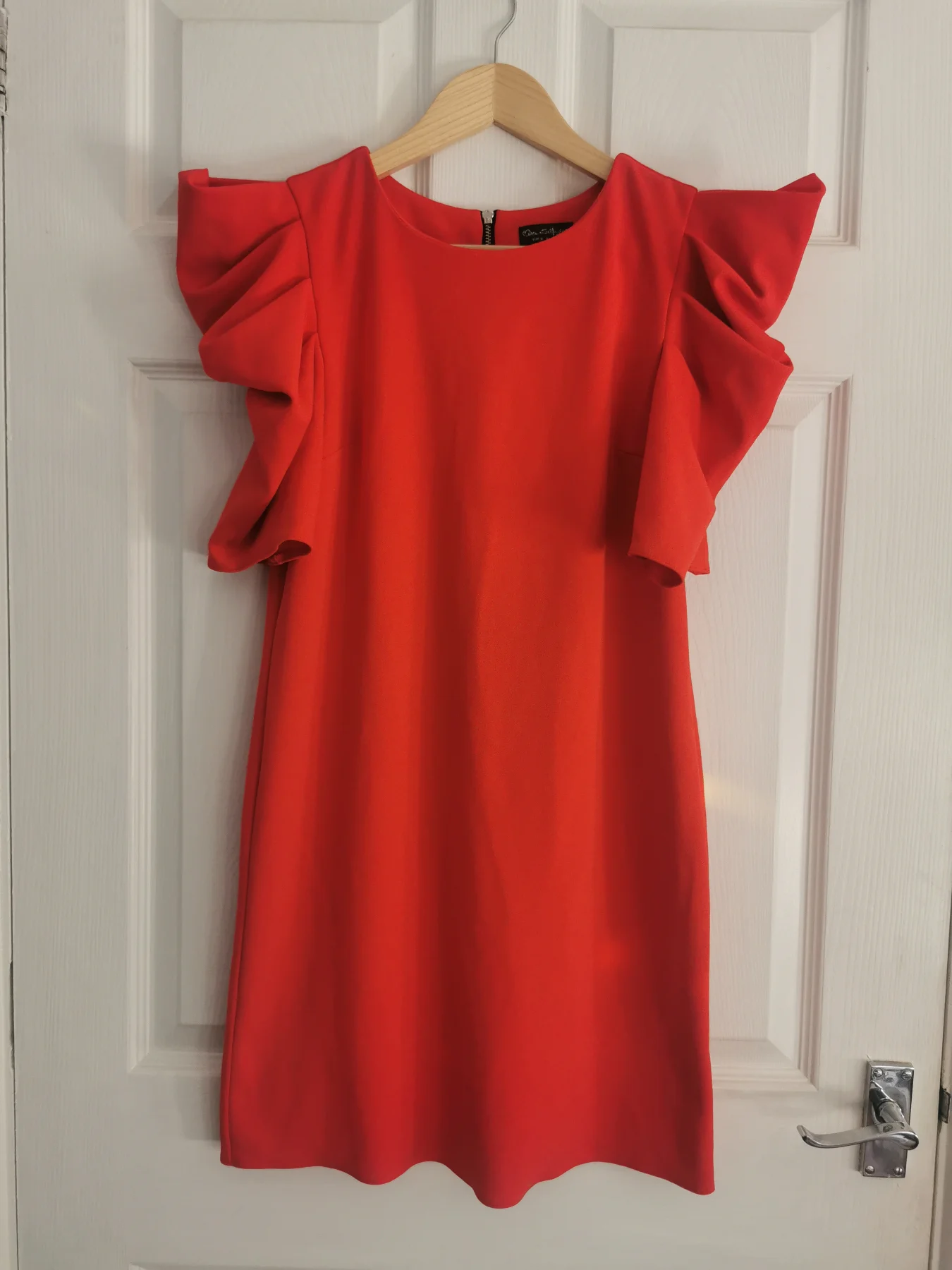 Miss Selfridge orange puff sleeve dress size 8