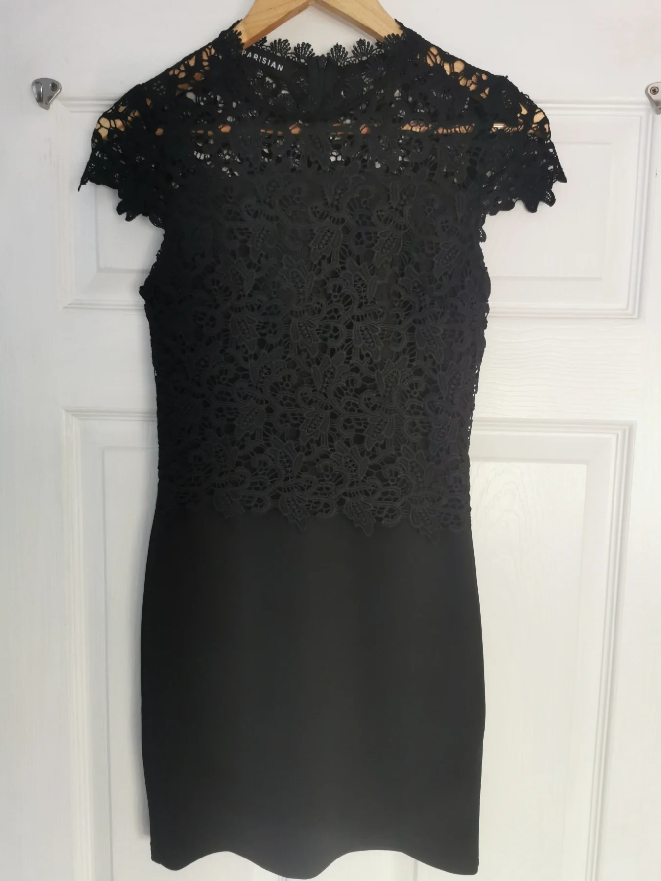 Parisian black lace dress size 8