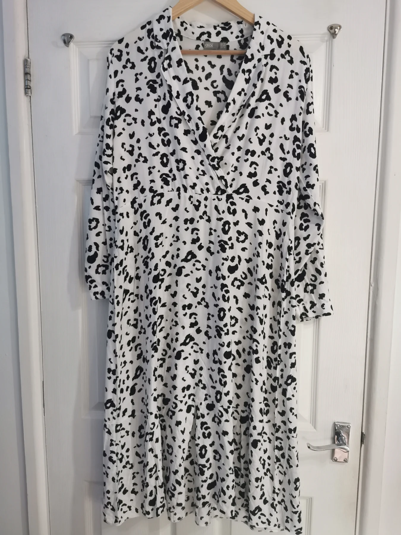 ASOS black and white animal print maxi dress size 12