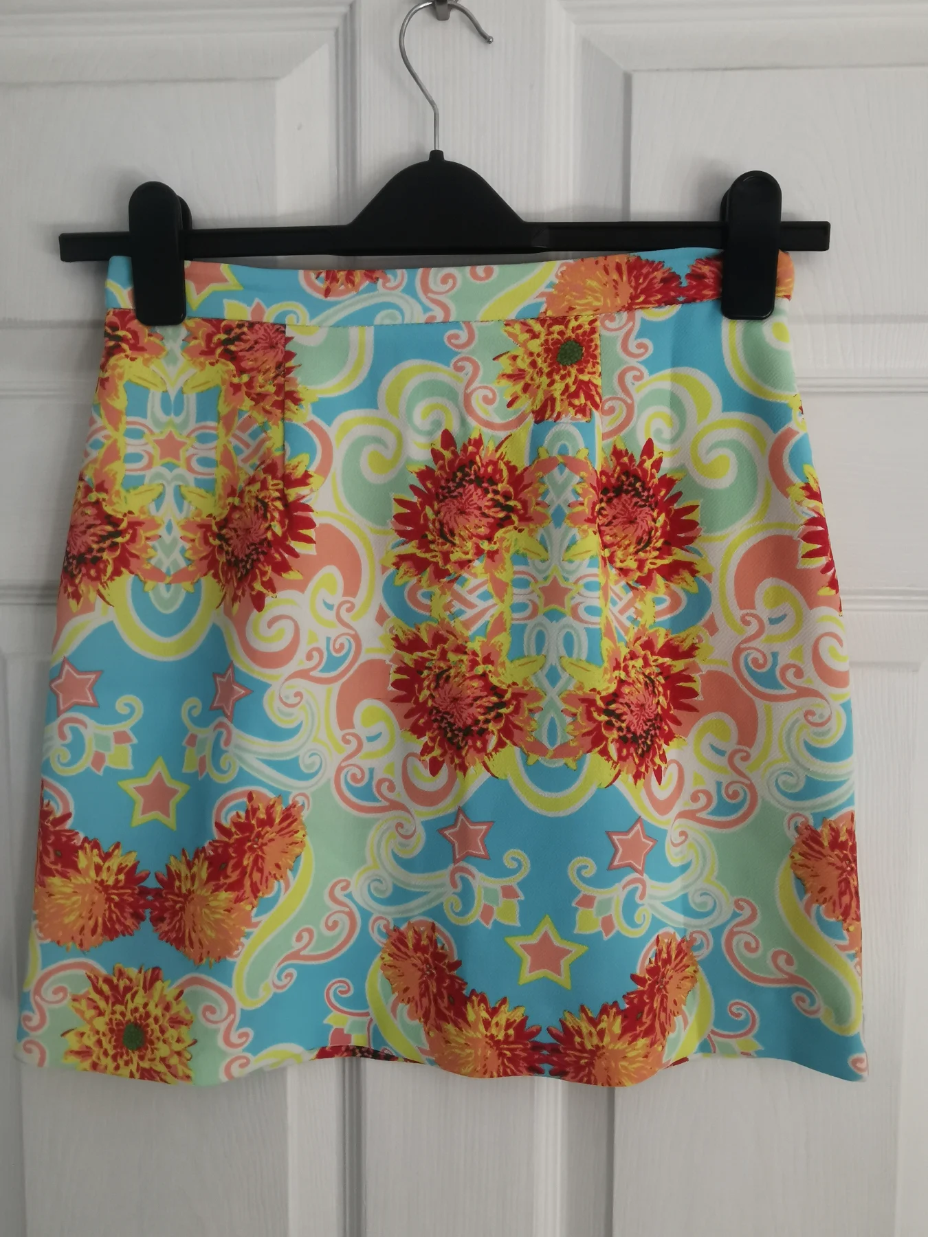 River Island blue and orange skirt size 10