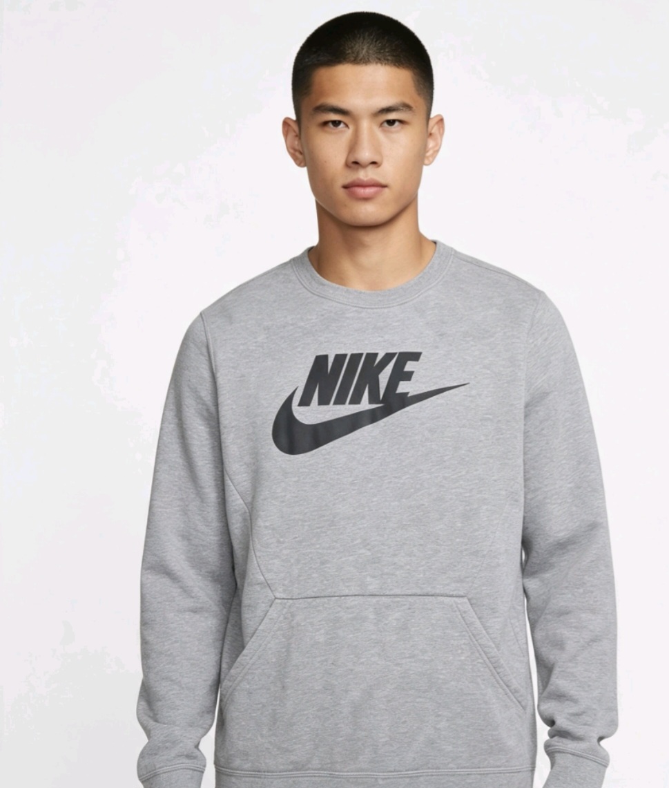 Nike Boys Crew Neck Jumper – Grey Marl | Age 13–15 Years (XL Boys)