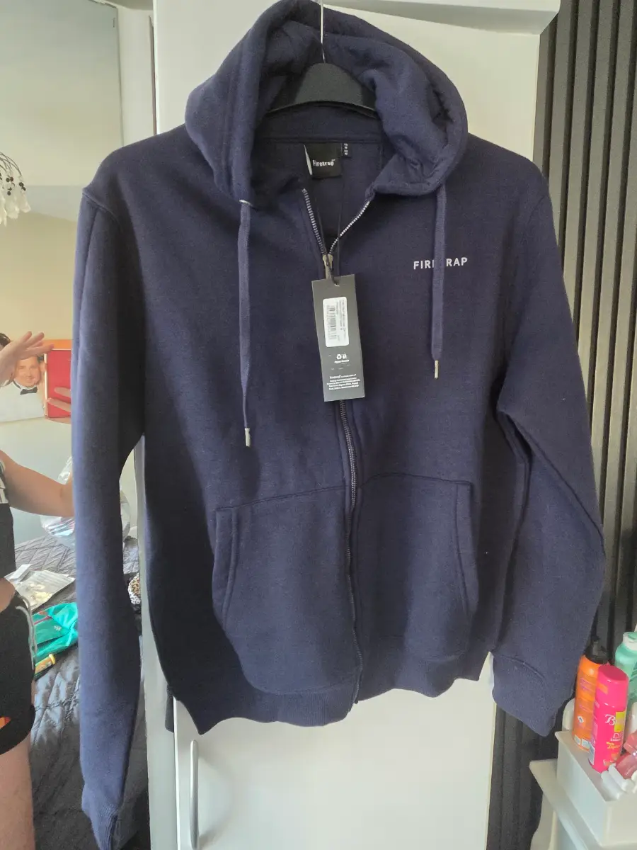 Mens zipper hoody jacket medium  firetrap blue  warm clothing new