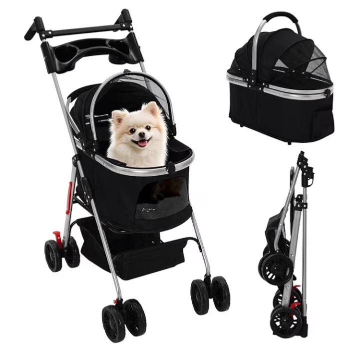 3-in-1 pet stroller foldable pushchair medium