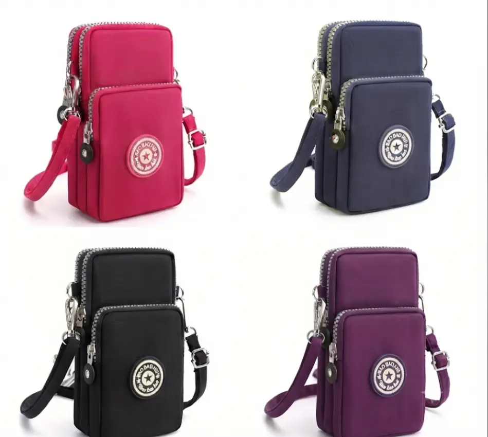 1 x Women Crossbody Phone Bag Small Canvas Purse with Adjustable Strap Wristlet Wallet Multi Bag