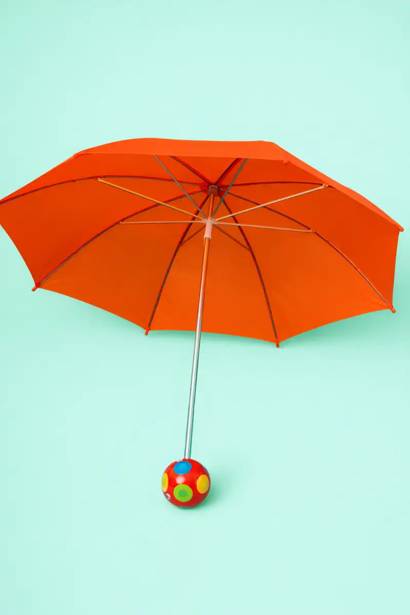 Tatiri Umbrella – Red with Wooden Ball Handle - New