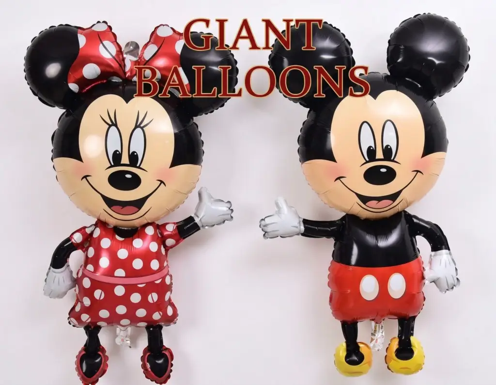 2 x 112cm Giant Mickey & Minnie Mouse Balloons – 112cm / Disney Party Decor