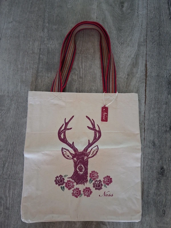 Ness Canvas Stag Tote Bag Unused With Tag (Unused Gift)