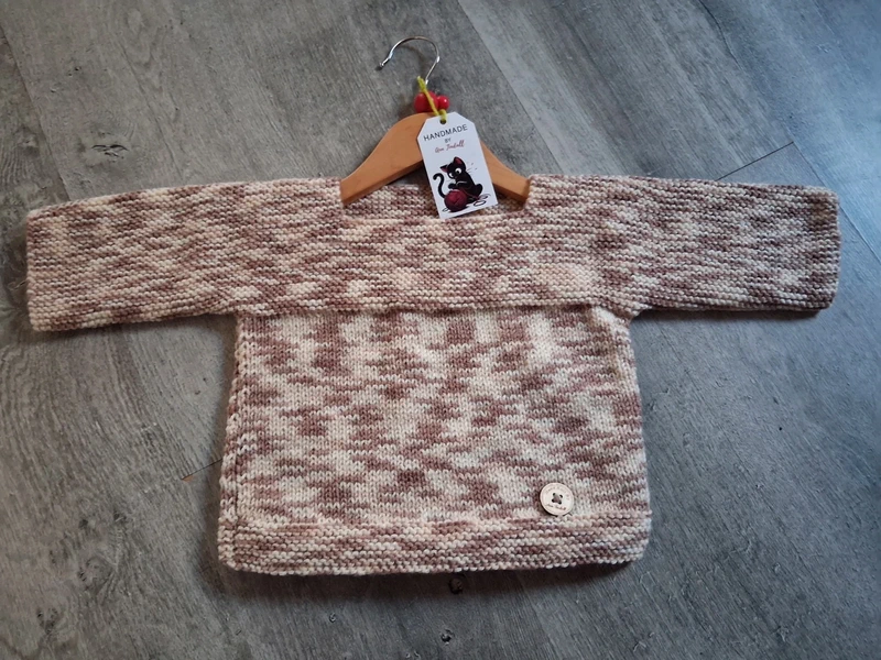 (K326) Handknitted Unisex Aran Weight Toddler Pullover Chest 24" Toddler Size Age 2-3