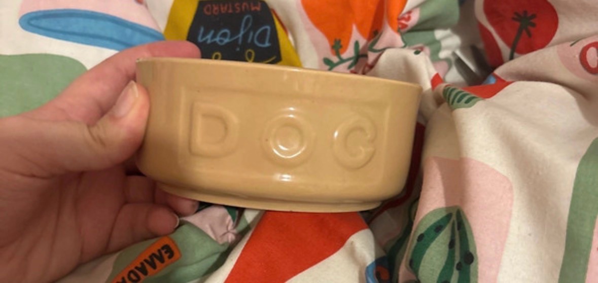 mason cash small dog bowl - embossed design