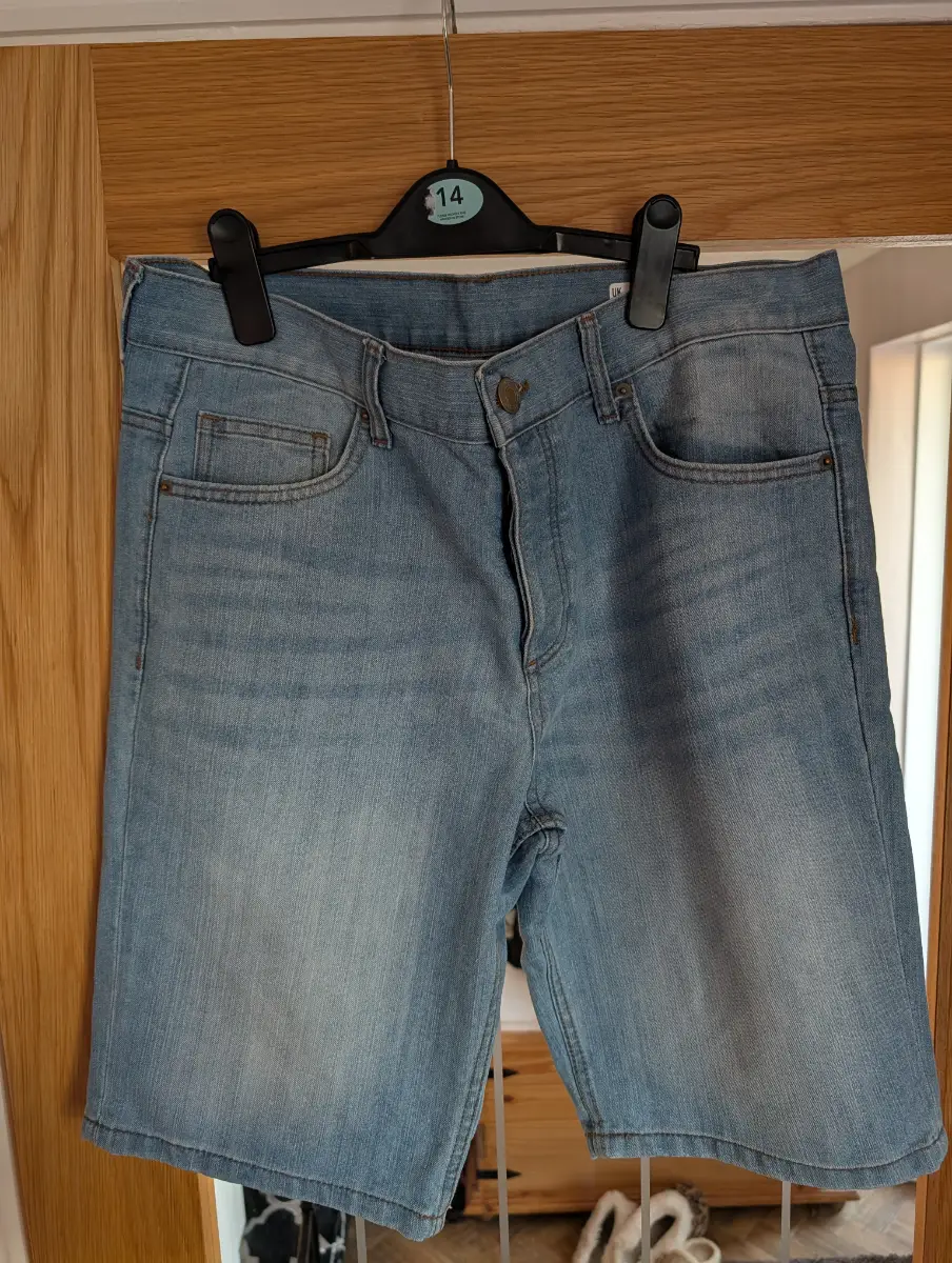 Denim Co Men's Light Blue Denim Shorts UK 34 Regular Summer Casual