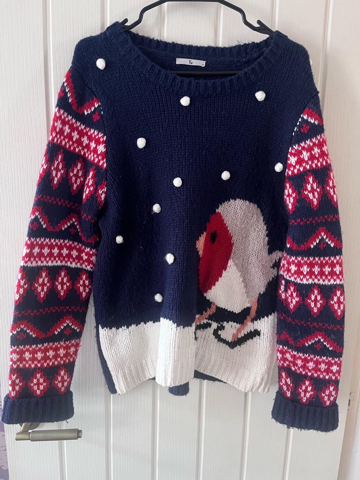 TU Christmas Robin Wooly Jumper size 16