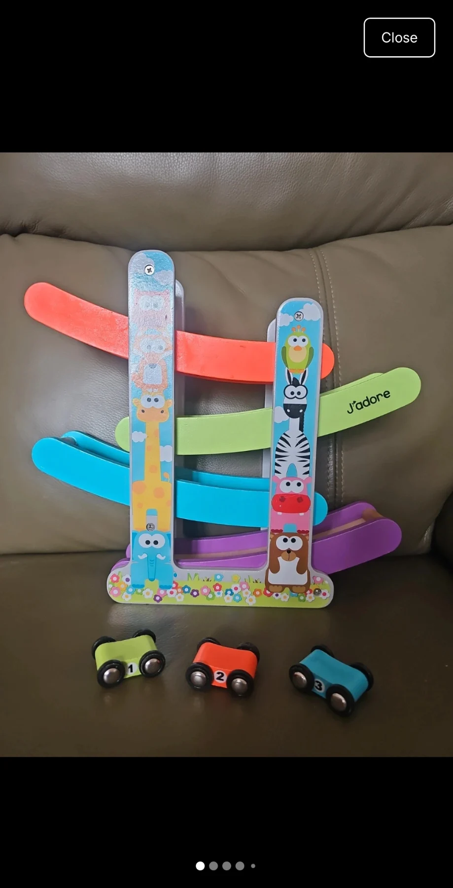 J'adore wooden 3 car ramp set