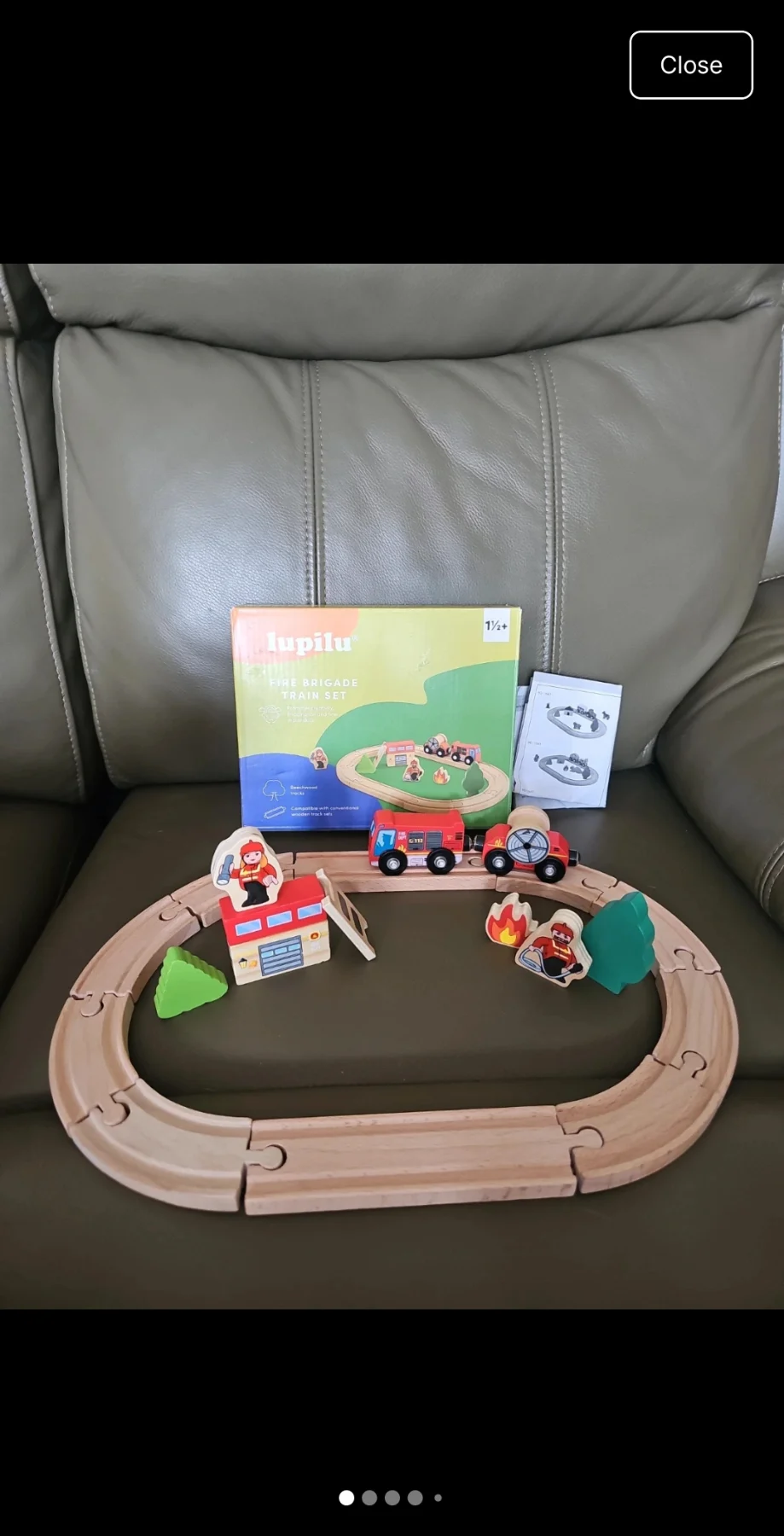 Lupilu fire brigade wooden train set