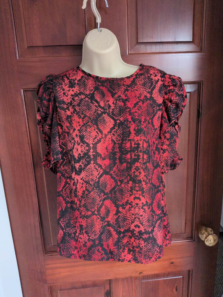 Beautiful Red and black Top by F&F Size 6