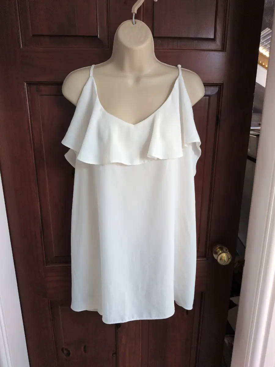 Beautiful White Strappy Occasion Vest by George Size 24
