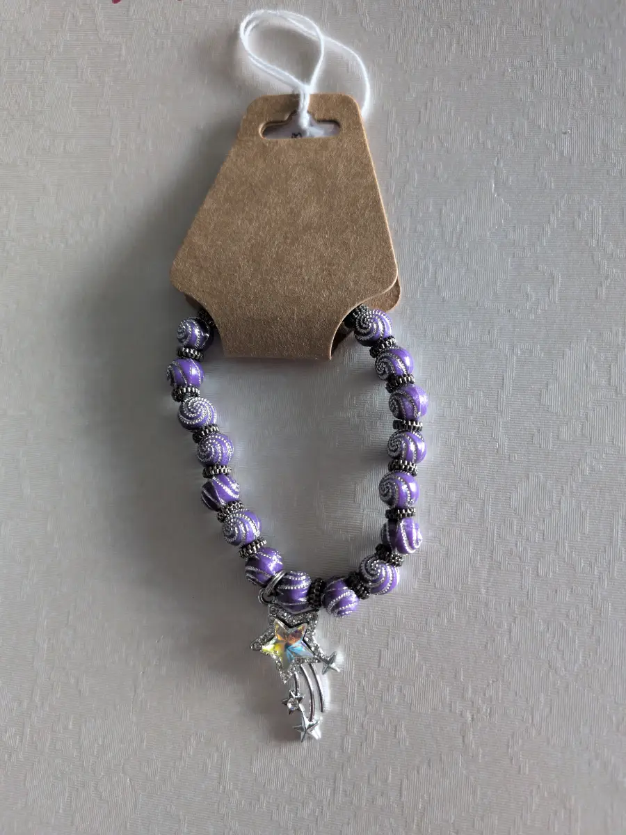 Beautiful purple Handmade Bracelet with Star design
