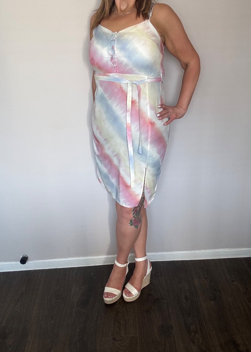 Tu Clothing Pastel Tie Dye Cami Midi Dress - Size 12