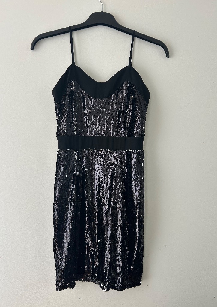 Black and silver party dress Boohoo